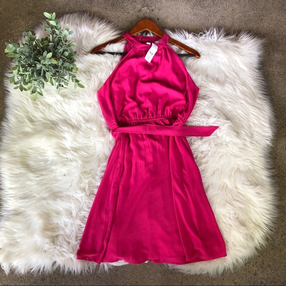 LOFT Dresses & Skirts - Loft Pink Waist Tie Sleeveless Dress